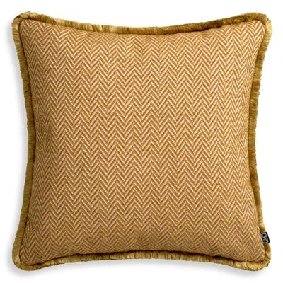 Eichholtz Kauai Polyester Blend Pillow Cover & Insert In Amber Herringbone