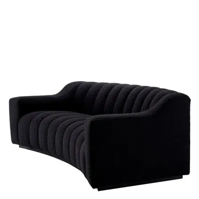 Eichholtz Kelly 92.13'' Square Arm Curved Sofa In Boucle Black;bouclé Black