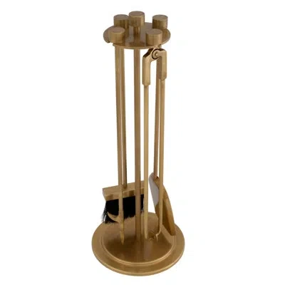 Eichholtz Lara 4 Piece Fireplace Tool Set In Brass