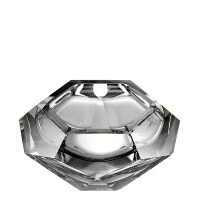 Eichholtz Las Hayas Glass Contemporary Decorative Bowl In Gray Crystal/clear In Gray Crystal,clear