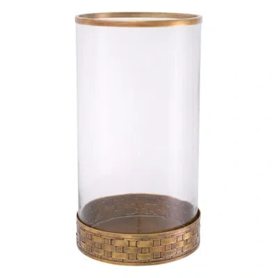 Eichholtz Lausanne Glass Metal Tabletop Hurricane In Brass