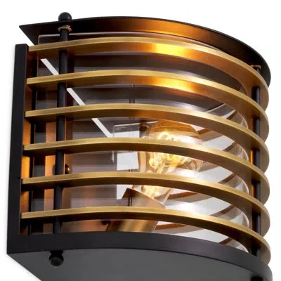 Eichholtz Logan Outdoor Flush Mount In Black,antique Brass