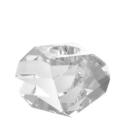 Eichholtz Lucidity Small Crystal Glass Tealight Holder In Clear