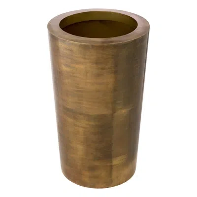 Eichholtz Maddox Handmade Metal Pot Planter In Vintage Brass