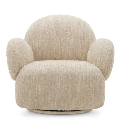 Eichholtz Madrone Upholstered Swivel Armchair In Brown