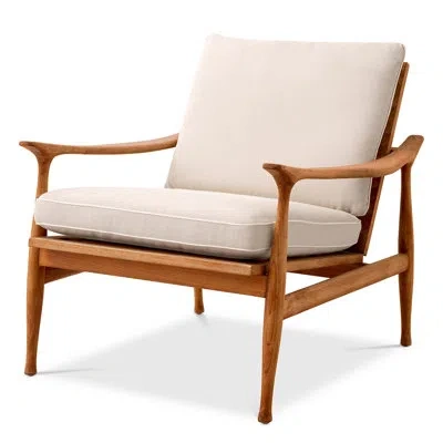 Eichholtz Manzo Teak Patio Chair With Cushions In Natural