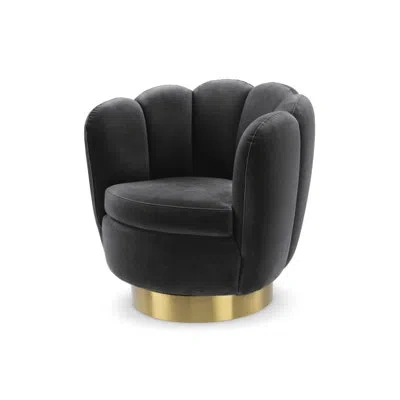 Eichholtz Mirage Swivel Chair In Black Polyester