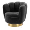 Eichholtz Mirage Swivel Chair In Savona Dark Grey Velvet