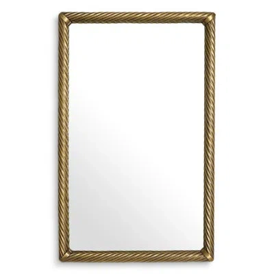 Eichholtz Mirror Salvi Rectangular Vintage Brass Finish In Gold