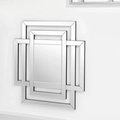Eichholtz Mortimer Glass Modern And Contemporary Accent Mirror In Silver