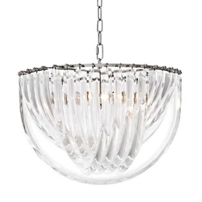 Eichholtz Murano 4 Light Chandelier In Clear,nickel