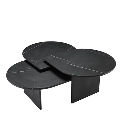 Eichholtz Naples Coffee Table, Set Of 3 In Black