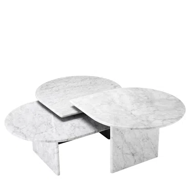 Eichholtz Naples Coffee Table, Set Of 3 In White Marble