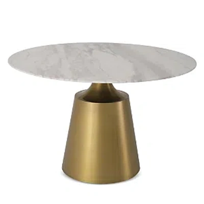 Eichholtz Nathan Dining Table In Gold/white Marble
