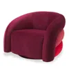 Eichholtz Novelle Swivel Chair In Savona Bordeaux Velvet