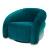 Eichholtz Novelle Swivel Chair In Savona Sea Green Velvet
