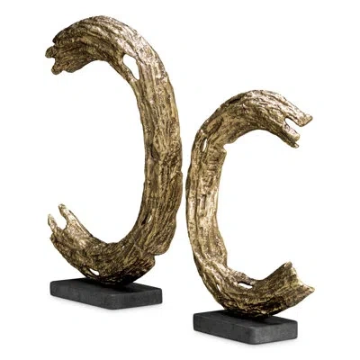 Eichholtz Object Elvaston Antique Brass Finish Set Of 2 In Gold