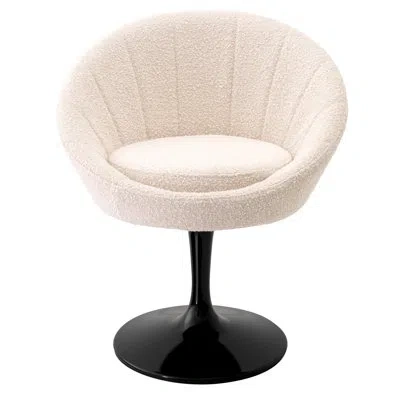 Eichholtz O'neill Polyeste Blend Arm Chair Dining Chair In Bouclé Cream