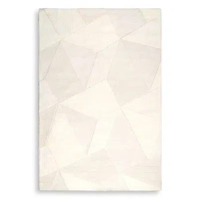 Eichholtz Osumi Rectangle Geometric Hand Tufted Wool Area Rug In White
