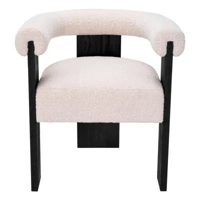 Eichholtz Percy Polyester Blend Low Back Armchair In Bouclé Cream