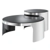 Eichholtz Piemonte Sled 2 Nesting Tables In Silver