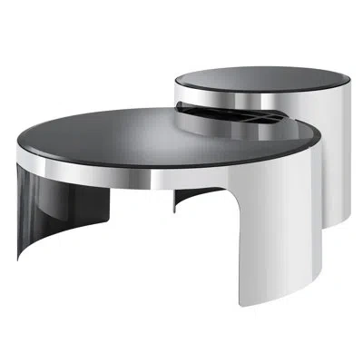 Eichholtz Piemonte Sled 2 Nesting Tables In Silver