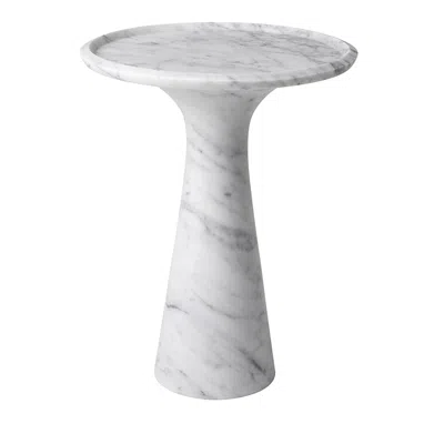 Eichholtz Pompano Low Side Table In White Carrera Marble