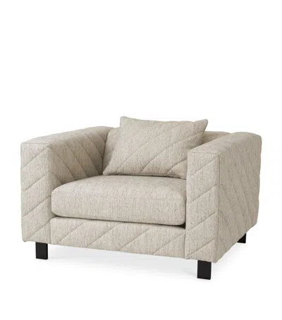 Eichholtz Quilted Avellino Armchair In Gray