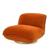 Eichholtz Relax Swivel Chair In Savona Orange Velvet