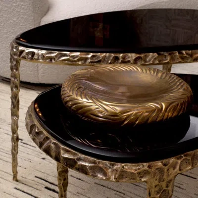 Eichholtz Sandrini Handmade Metal Decorative Bowl In Vintage Brass