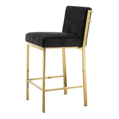 Eichholtz Scott Velvet Bar & Counter Stool In Gold