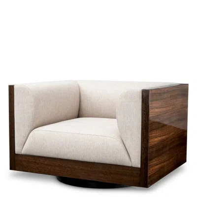 Eichholtz Sebastian Upholstered Swivel Armchair In Brown