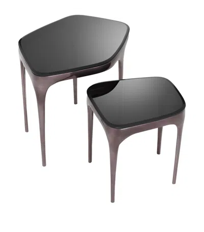 Eichholtz Set Of 2 Deacon Side Tables In Black