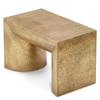 Eichholtz Side Table Drayton Hammered Vintage Brass Finish In Neutral