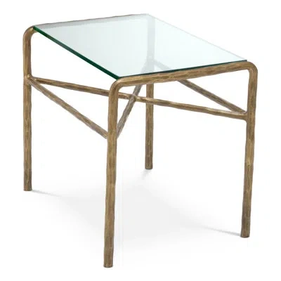 Eichholtz Side Table Xandria Vintage Brass Finish In Gold