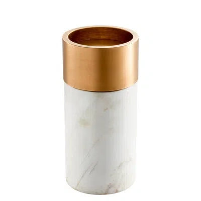 Eichholtz Sierra 3 Piece Tealight Holder Set In Brushed Brass,white