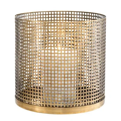 Eichholtz Sterling 10" Metal Tabletop Hurricane In Brass