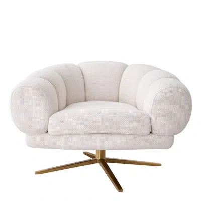 Eichholtz Sunset Upholstered Swivel Barrel Chair In Lyssa Off-white