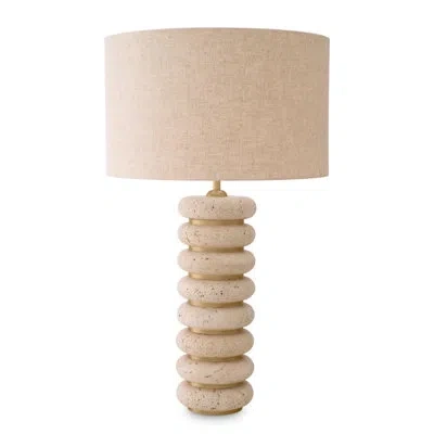 Eichholtz Table Lamp Baron In Travertine,antique Brass