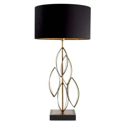 Eichholtz Table Lamp Bellamont Vintage Brass Finish Incl Shade In Black
