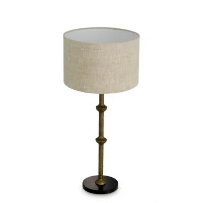 Eichholtz Table Lamp Lucente Vintage Brass Finish Incl Shade In Brown