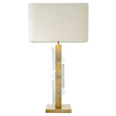 Eichholtz Table Lamp Mirabella Vintage Brass Finish Incl Shade In Gold
