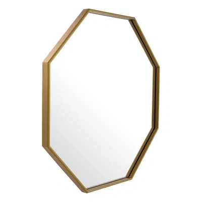Eichholtz Tavolino Stainless Steel Octagon Wall Mirror In Brushed Brass