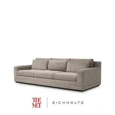 Eichholtz The Met X  108.66" 100% Polyester Square Arm Sofa In Hunt Chenille Taupe