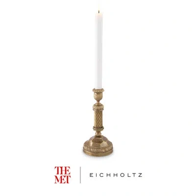 Eichholtz The Met X  9.45" H Brass Tabletop Candlestick In Vintage Brass