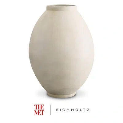 Eichholtz The Met X  Handmade Earthenware 22.44" H X 15.75" W X 15.75" D Table Vase In Sand