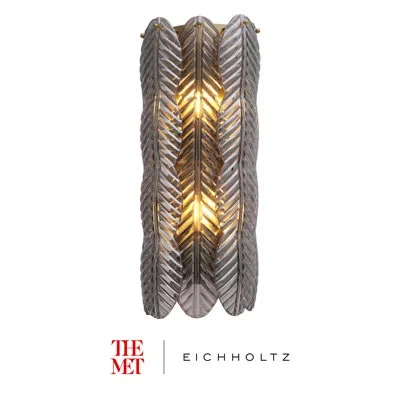 Eichholtz The Met X  Solid Brass Flush Mounted Sconce In Brushed Brass;colorful Glass