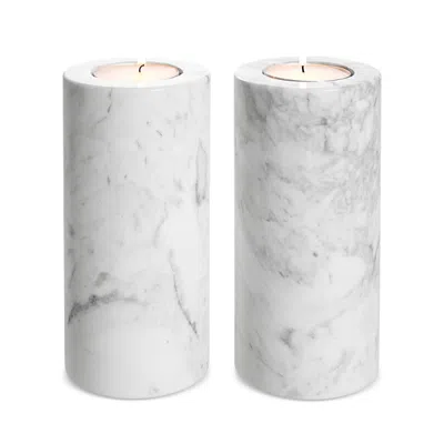 Eichholtz Tobor Tealight Holder, Large, Set Of 2 In White