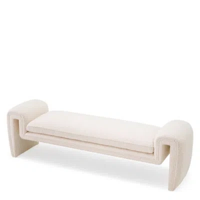 Eichholtz Tondo Polyester Blend Upholstered Bench In Cream