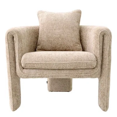 Eichholtz Toto 33.46" Wide Barrel Chair In Lyssa Sand Polyester Blend